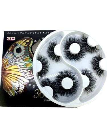 HBZGTLAD 2021 New 25mm 3D Faux Mink Hair Cross False Eyelashes 5 Pairs Long Eye Lashes Handmade Thick Makeup Beauty Extension Tools (WX-35)