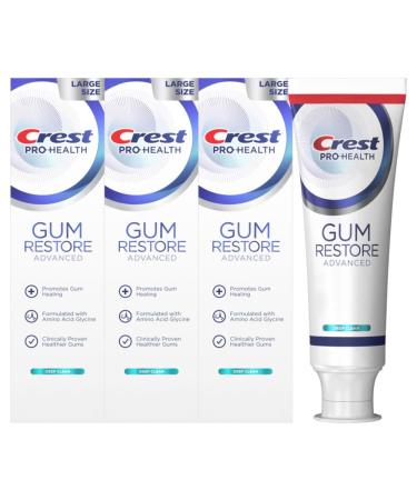 Crest Pro-Health Advanced Gum Restore Deep Clean Toothpaste 4.8 oz Pack of 3 -Anticavity Antibacterial Flouride Toothpaste Clinically Proven Gum and Enamel Protection