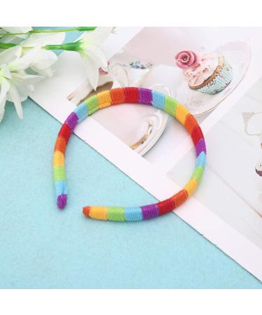 Buy LYWYOUDDKH Women s Autumn Wash Face Plush Headband - Rainbow Striped Elastic Hairband for Styling | International Shipping Available - Buy Online on GoSupps.com