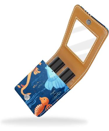 Travel Lipstick Organizer Case | Portable Makeup Bag with Mirror | Ocean Theme F777g2heod - Shop Now for Global Shipping - Buy Online on GoSupps.com