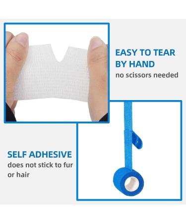 Seadesky Self-Adhesive Bandage for Dogs & Athletes - 4 Roll Mix of Self-Adhering Vet Wrap & Cohesive Bandages - Buy Online on GoSupps.com