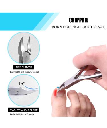 Ingrown Toenail Set - 5 Piece Professional Nail Tongs & Stainless Steel Manicure/Pedicure Kit by Oosofitt | Strong & Effective Care for Ingrown Toenails - Buy Online on GoSupps.com