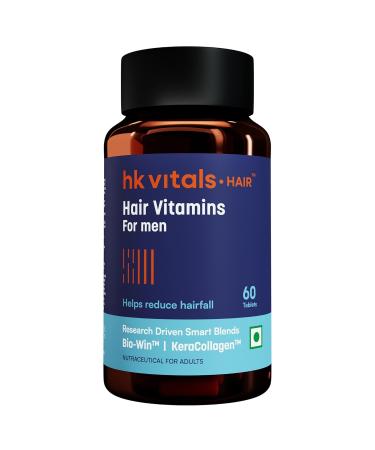HK Vitals Hair Vitamin with DHT Blockers (60 Tablets) | Omega & Biotin Supports Keratin Synthesis & Helps Reduce Hair Fall