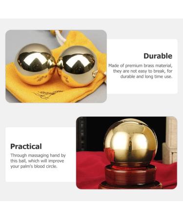 Baluue Gift Hand Massage Balls - Portable Brass Rolling Massagers (2 Pcs) - 1.5 Inch Desk Decoration for Relaxation - Buy Online on GoSupps.com