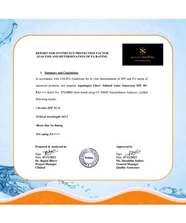 Aqualogica Glow+ Infused Water Sunscreen with SPF 50 & Pa++++ | with Papaya & Vitamin C | Ultralight Water-Infused Formula | Gives Glowing Hydrated Skin | 1.69 Fl Oz/ 50 ml - Buy Online on GoSupps.com