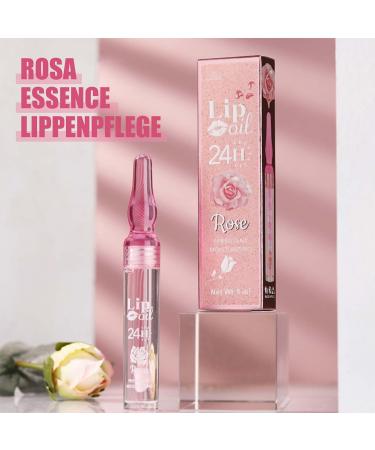 EONFAVE Pink Lip Serum Rosa Essence Lip Oil Hydrating Plumping Lip Gloss Pink Essence lip care lip serum for longlasting hydration and repair - Buy Online on GoSupps.com