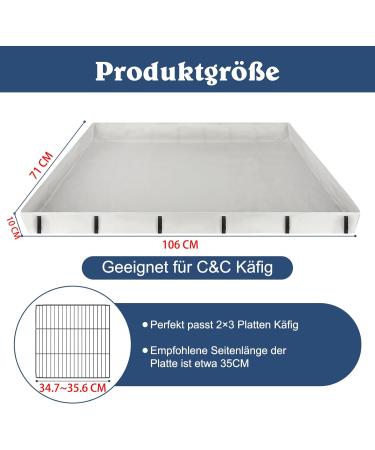 Waterproof Oxford Fabric Habitat for Guinea Pig | Washable Cage Liner & Pipi Pads | 106x71cm Gray | International Shipping - Buy Online on GoSupps.com