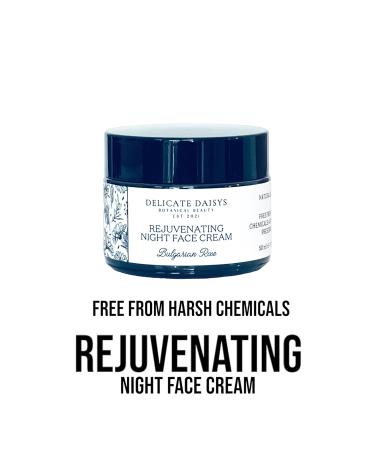 Rejuvenating Night Face Cream - Organic Vegan Moisturizer with Shea Butter Cocoa Butter Bulgarian Rose Oil & Vitamin E - 1.69 fl oz - Natural & Cruelty-Free - Buy Online on GoSupps.com