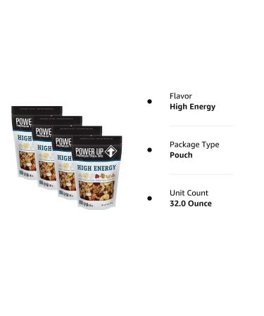 Power Up High Energy Trail Mix 8oz Bags - Walnuts, Banana Chips, Cashews, Coconut, Cranberries, Papaya - Keto, Paleo, Vegan, Gluten Free, Non GMO - Pack of 4 - Buy Online on GoSupps.com