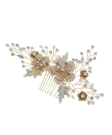 FRCOLOR 1pc Comb Bridesmaid Hair Accessories Hair Accessory for Women Exquisite Hair Accessory Rhinestone Bridal Hair Accessory Tiara Leaf Hair Clips Goody Hair Clips for Women Wedding