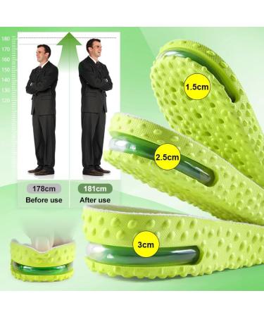 Height Increase Insoles 1.5cm-3cm | Air Cushion Taller Shoes Insoles for Men & Women | Relieve Foot Pain | US Size 8-11.5 - Buy Online on GoSupps.com
