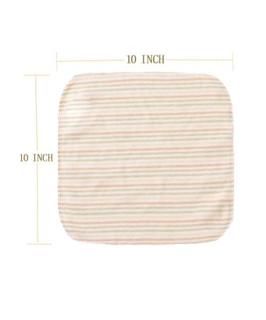 Organic Cotton Reusable Baby Washcloths - Soft & Absorbent Towels for Newborn Bath - Multicolor 10 Pack - Ideal for Sensitive Skin - Buy Online on GoSupps.com