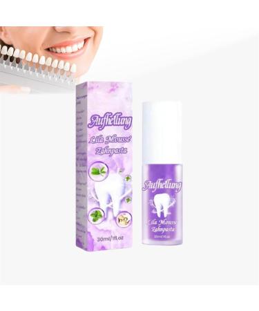 V34 Teeth Whitening Toothpaste,Purple Teeth Whitening Toothpaste,Whitening Foam Toothpaste to Remove Stains,Improves Teeth Shine and Fresh Breath.