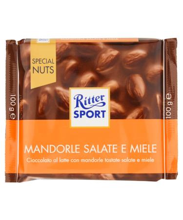 Italian Gourmet E.R. Ritter Sport Special Nuts Almond Salad and Honey Milk chocolate with roasted almonds and honey 100g