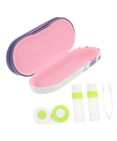 Gatuida 4 sets Double -like glasses case container for lentils 2 in 1 glasses case made of leather glasses case for children tweezers travel outdoors leather PU violet storage box