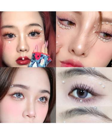 White Pearl Face Gems & Hair Jewels | Self-Adhesive Rhinestones for Women | Festival & Nail Art DIY Decoration Kit - 4 Sheets - Buy Online on GoSupps.com