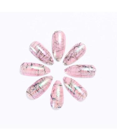 Brishow Short Artificial Nails | 24 pcs Purple Pointed Ballerina Acrylic Press On Fake Nails for Women & Girls - Buy Online on GoSupps.com