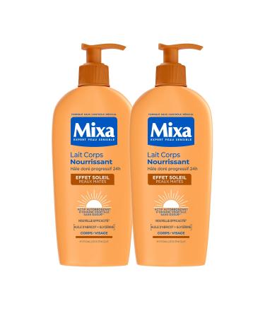 Mixa - Lot de 2 Autobronzant - Lait Corps Effet Soleil peaux mates 250ml - H le Dor Naturel Progressif et Uniforme