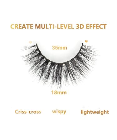 Buy 5 Pairs 18mm 3D Wispy Mink Lashes - Wholesale Fluffy Curled Eyelash Extensions Reusable & Cruelty-Free - Buy Online on GoSupps.com