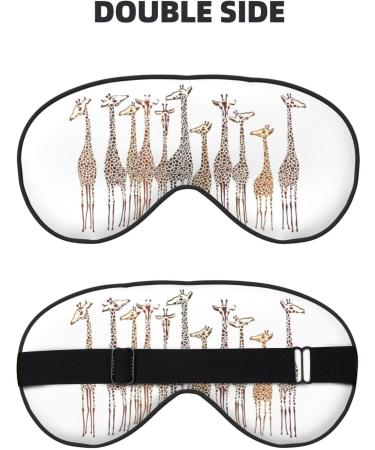 Shop Cute Cartoon Giraffe Print Unisex Sleeping Eye Mask - Soft Adjustable & Light Blocking for Better Sleep - Buy Online on GoSupps.com