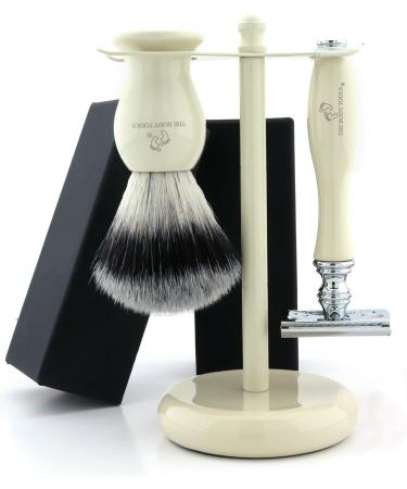 Buy The Body Tools Men's Wet Shaving Set - DE Safety Razor Synthetic Hair Brush & Stand | Premium International Shipping - Buy Online on GoSupps.com