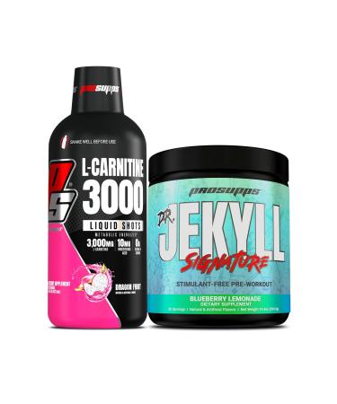 PROSUPPS L-Carnitine 3000 Stimulant Free Liquid Shots (31 Servings Dragon Fruit) and Mr. Hyde Signature Series Pre-Workout Energy Powdered Drink (30 Servings Blueberry Lemonade) Bundle