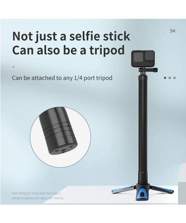 TELESIN Ultra Long Selfie Stick Pole - Carbon Fiber Waterproof Monopod for GoPro, Insta360, DJI, AKASO Cameras - Buy Online on GoSupps.com