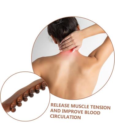 Healeved 5-Stick Rollstab Massage Device - 20 Wooden Massage Balls Gua Sha Stick Head & Muscle Roller for Ultimate Back Relaxation - Buy Online on GoSupps.com