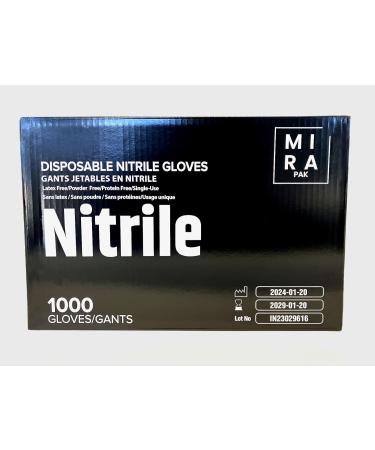 Mira Pak Black Nitrile Gloves - Latex & Powder-Free Textured Food-Safe Disposable for Cooking Cleaning Industrial Use Medium (Pack of 100) - Buy Online on GoSupps.com
