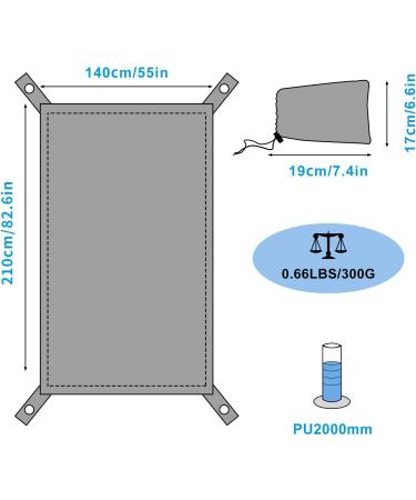BISINNA Waterproof Camping Tarp | Multi-Functional Tent Footprint for 1-2 Person Tent | Groundsheet Beach Mat | Grey 82.67x55 - Buy Online on GoSupps.com