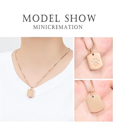 Personalized Memorial Jewelry - Custom Dog Ash Necklace - Photo & Text Pet Urn Jewelry in Rose Gold - Buy Online on GoSupps.com