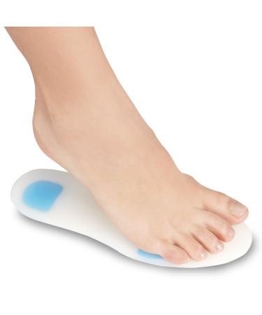Soles Silicone Shoe Inserts (Pair) Orthopedic Support for Walking Running and Fitness - Soft Comfortable Hypoallergenic Design - M / 38-39