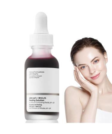 AHA 30% + BHA2% Peeling Solution AHA Face Serum for Hydrated BHA Serum for Face Peeling Solution Smooth Skin Exfoliating Facial Serum Face Serum for Women Skin Tightening Cream for Face Skincare