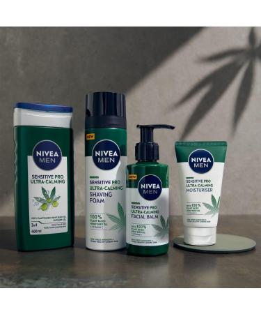 NIVEA MEN Sensitive Pro Hemp Shower Gel (400ml) Alcohol-Free Sensitive Skin Men's Shower Gel Gentle Body Wash For Men with Plant-Based Hemp Seed Oil and Vitamin E - Buy Online on GoSupps.com