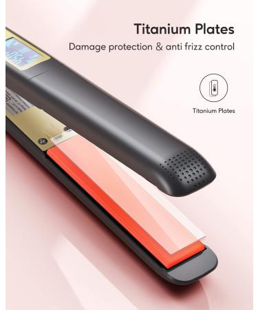 Wavytalk 100% Pure Titanium Hair Straightener | Dual Voltage 1 Inch Flat Iron | Silky Hair Instantly | 170 -450 | Matt Black - Buy Online on GoSupps.com
