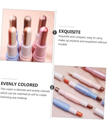 FOMIYES Shimmer Eyeshadow 2pcs Eye Shadow Stick Eyeshadow Stick Women Cosmetic Shadow Makeup Tool Pearlescent The Lazy 1 count (Pack of 1) Blue - Buy Online on GoSupps.com