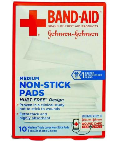 Band-Aid First Aid Pads Medium Non-Stick Pads 10 Count (Pack of 6) | 60 Pads Total - Buy Online on GoSupps.com