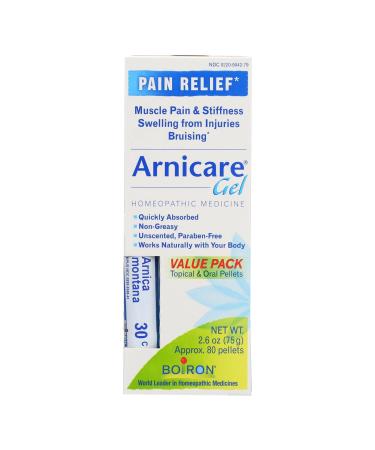 Boiron - Arnicare Arnica Gel Value Pack + 1-30C Arnica Montana Blue Tube! (75 g) - 2.6 oz.
