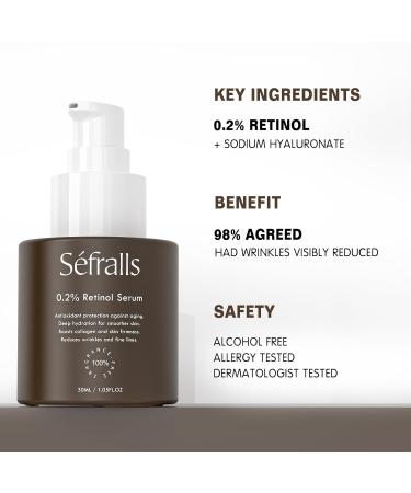 Sefralls Face Serum Duo Retinol Vitamin C Anti Aging Skin Care Set for Women Anti Wrinkle Smooth & Firm Skin 1 fl oz 2 Bottles - Buy Online on GoSupps.com