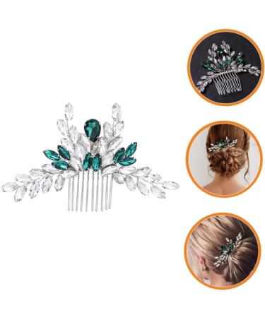 FRCOLOR Green Hair Accessories bridal hair combs pin hair bridal hair crystal hair Bride Hair Side hair decorations dinner party modeling rhinestones Red Flower Hair Comb - Buy Online on GoSupps.com