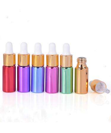 Tianzd 24-Pack 5ml Empty Chrome Blue Drip Bottles with Glass Pipettes & Gold Caps | Ideal for Perfume & Essential Oils - Buy Online on GoSupps.com