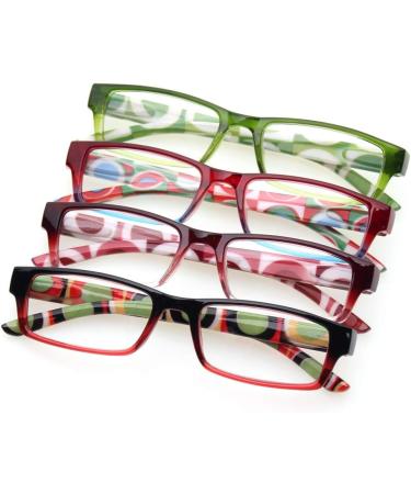 Kerecsen 4 Pack Reading Glasses for Women & Men - Spring Hinge Multicolor Readers 1.75x | International Shipping Available - Buy Online on GoSupps.com