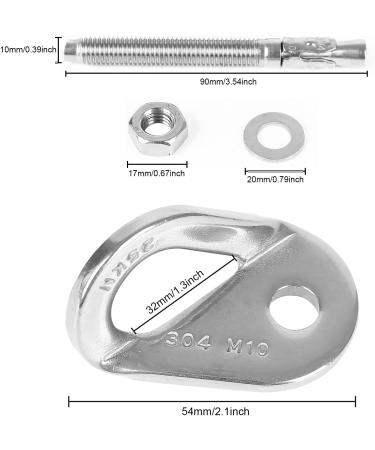 JATCSG 10 Pack Stainless Steel Climbing Anchor Hanger Bolt M10 - 25kN Fracture Load - for Outdoor Climbing & Mountaineering - Buy Online on GoSupps.com