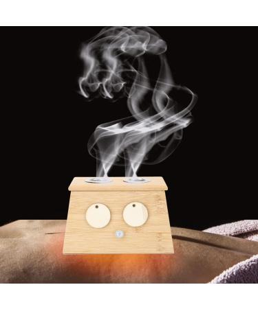 Moxa Massage Box - 2 Holes Bamboo Moxibustion Tool & Roller Stick Holder for Pain Relief | International Shipping - Buy Online on GoSupps.com