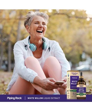 Piping Rock White Willow Bark Tincture 4 Fl Oz | Alcohol Free Vegetarian Non-GMO Gluten Free Liquid Extract for Pain Relief | International Shipping Available - Buy Online on GoSupps.com