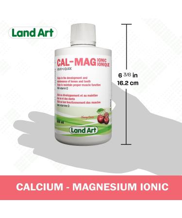 Liquid Ionic Calcium Magnesium Formula with Vitamin D Vitamin C and Zinc - Maintain Healthy and Stronger Bones - 500ml - Cherry Flavor - Non-GMO Gluten Free Sugar Free - Made in Canada - Buy Online on GoSupps.com