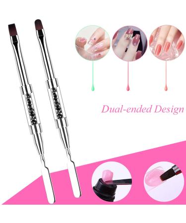 Ycyan 2Pcs Polygel Nail Brush & Picker - Dual-ended Gel Brushes for PolyGel UV Builder Nails - Black - Buy Online on GoSupps.com