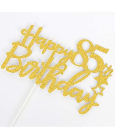 Tenhaisi Gilttery Gold Happy 85th Birthday Cake Topper Cake Topper for 85 Birthday Fabulous 85th Birthday Decoration - Buy Online on GoSupps.com