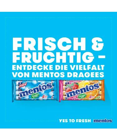 Mentos - Pack of 4 Fruit Rolls - Soft and Crunchy Mentos Candies 3 Assorted Flavors - Strawberry Orange Lemon - Roll - Buy Online on GoSupps.com