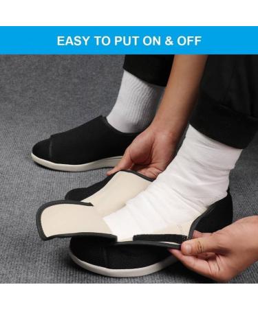 Women's Wide Width Shoes - Adjustable Closure & Lightweight | Ideal for Diabetic Edema Plantar Fasciitis Bunions Arthritis | SK2 8 Wide Dk-Black - Buy Online on GoSupps.com